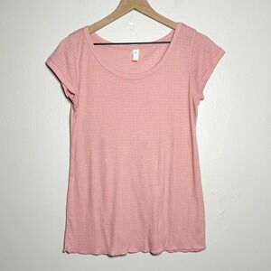 Lucy Womens T-Shirt XL Pink 90s Scoop Neck Y2K Feminine Barbie Basics